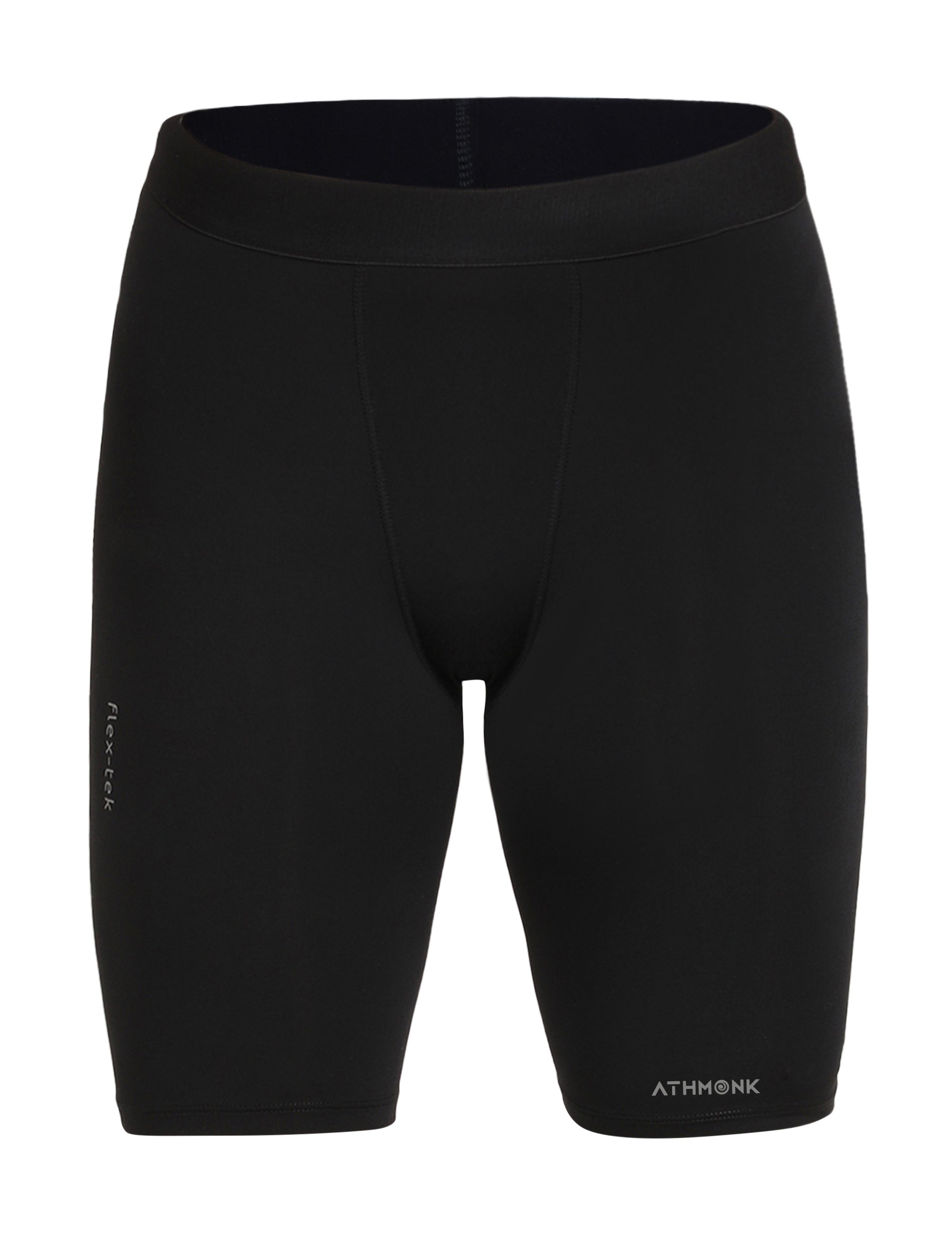 Athmonk 4-Way Lycra Compression Shorts for Men with Phone Pocket | Skin Fit, Non Padded | Cycling Running Workout Gym Cricket Football Sports | Recovery Muscle Support Quick Dry Anti-Chafe